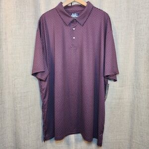 Ben Hogan Performance Polo Shirt Mens 3XL Purple Geometric Print Golf Big & Tall